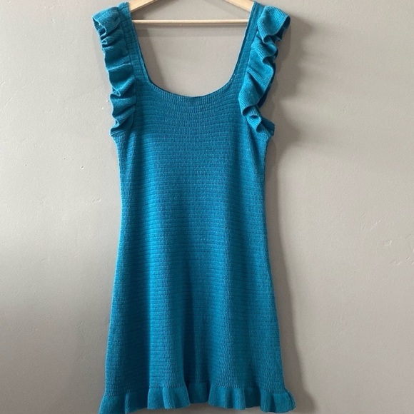 NWT Anthropologie Ruffled Pointelle Mini Dress - Picture 5 of 10